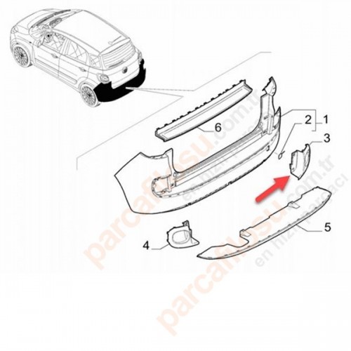 FİAT 500L SAĞ ARKA SİS ÇERÇEVE 735572453